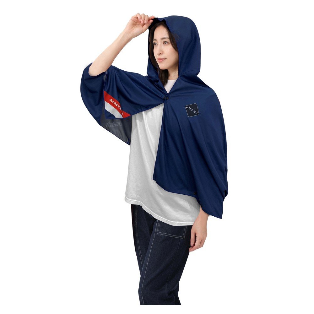 【ネイビー】冷感ポンチバイカラーハイネックシャツ <NATIVE> (LADIES) アクティバイタル（Activital）（メンズ、レディース）クールメイカー