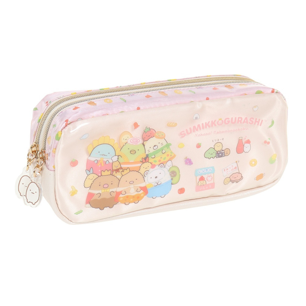 すみっコぐらし（Sumikkogurashi）（メンズ、レディース、キッズ）ようこそ!たべものおうこく ツインファスナーペンポーチ PT10401