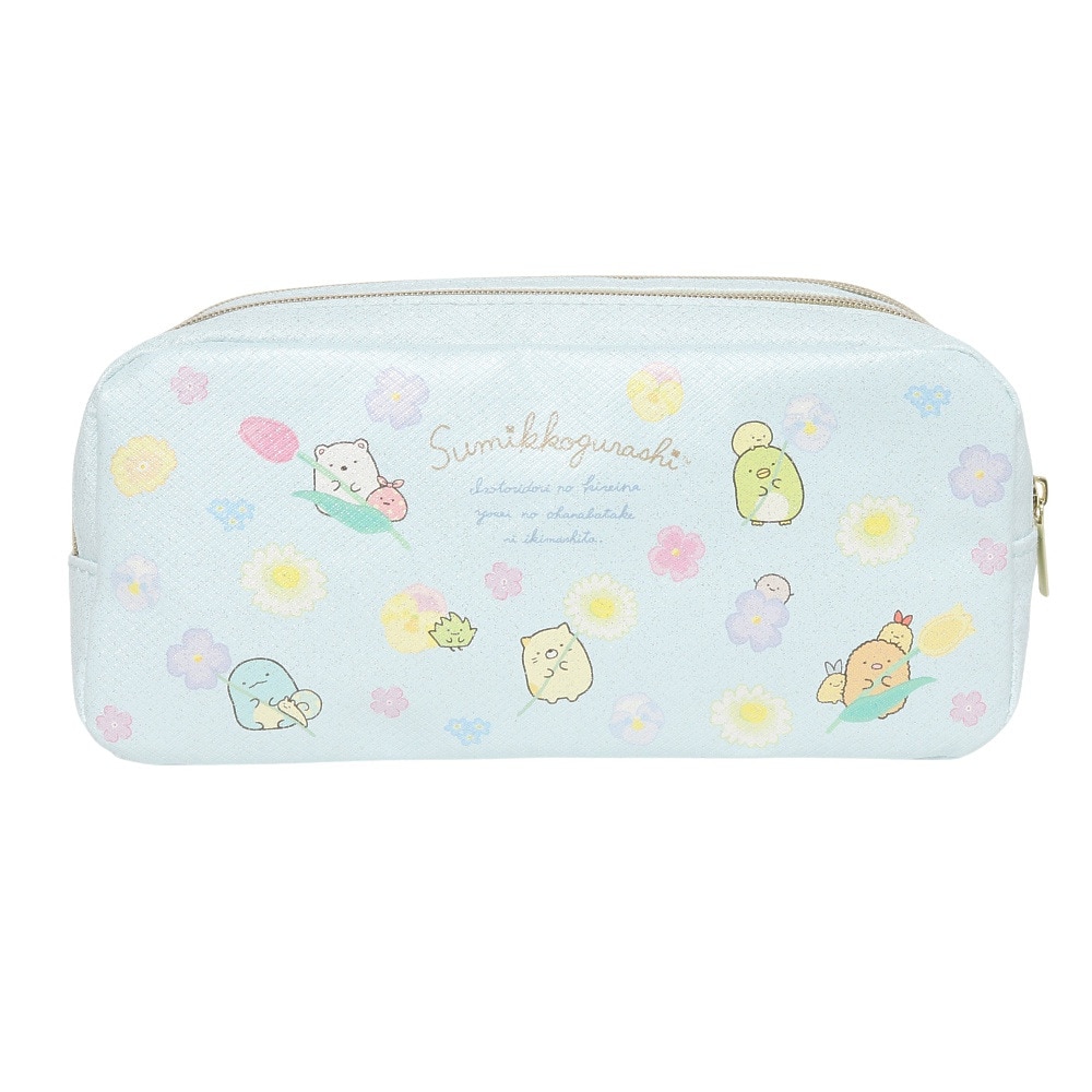すみっコぐらし（Sumikkogurashi）（メンズ、レディース、キッズ）ざっそうとようせいのお花畑 ツインファスナーペンポーチ PT11601