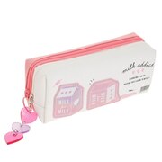 カミオジャパン（キッズ）ワッペン付き ツインファスナーペンケース MILK KJ 21105