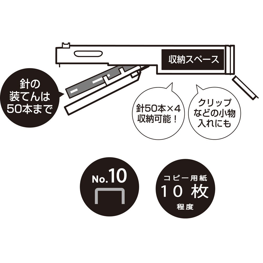 サンスター文具（メンズ、レディース、キッズ）スティッキールステープラー BK S4763211