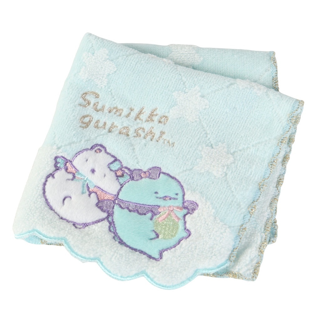すみっコぐらし（Sumikkogurashi）（メンズ、レディース、キッズ）ミニタオル 天使なえびてんアイドル ブルー CM48002