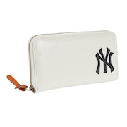 イーカム（メンズ、キッズ）MLB 長財布 ニューヨークヤンキース ロゴ型押し YK-1406P-02-WHITE