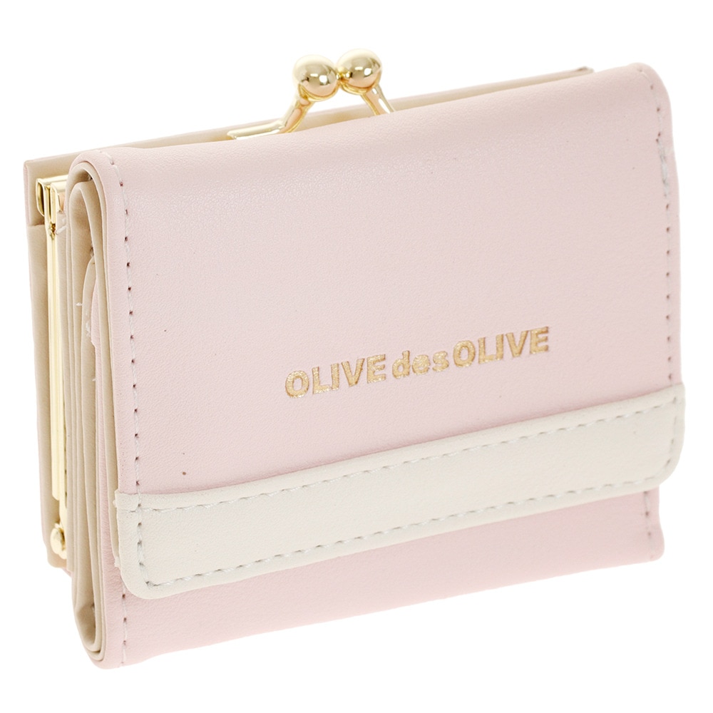 オリーブデオリーブ（OLIVEdesOLIVE）（レディース、キッズ）バイカラー がま口 コンパクト財布 OLMS-0112 PK