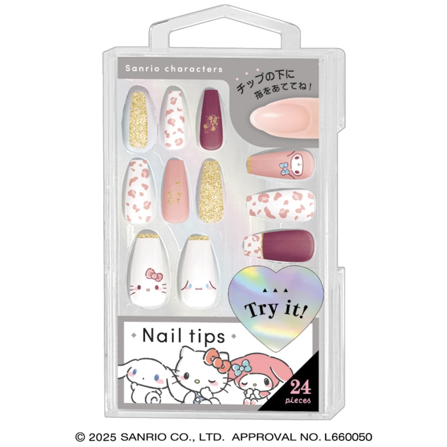 クラックス（CRUX）（レディース）ネイルチップ サンリオ ヒョウ柄PK