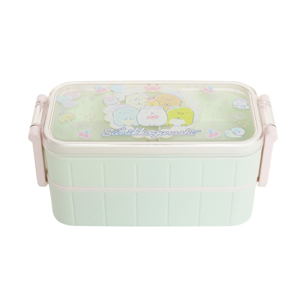すみっコぐらし（Sumikkogurashi）（メンズ、レディース、キッズ）2点ロック はし付2段ランチボックス KA17302
