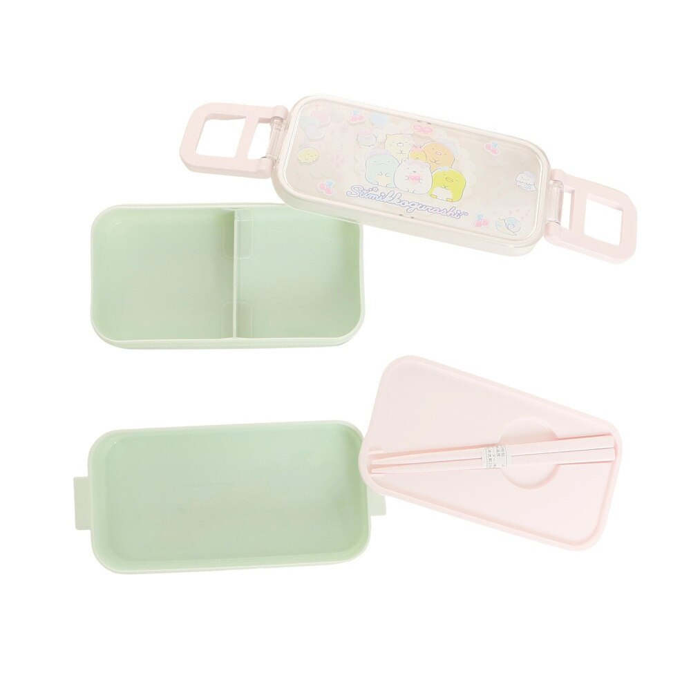 すみっコぐらし（Sumikkogurashi）（メンズ、レディース、キッズ）2点ロック はし付2段ランチボックス KA17302