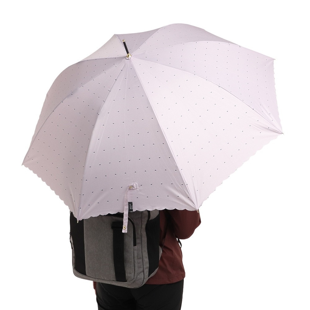 ナチュラルベーシック（Natural Basic）（レディース）雨傘 スクエアドット 長傘 パープル 710-007 60cm