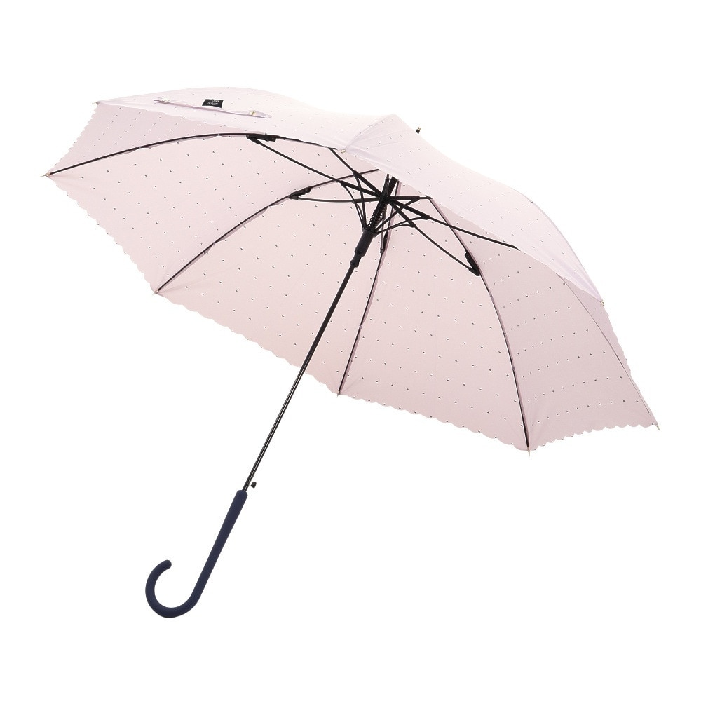ナチュラルベーシック（Natural Basic）（レディース）雨傘 スクエアドット 長傘 パープル 710-007 60cm