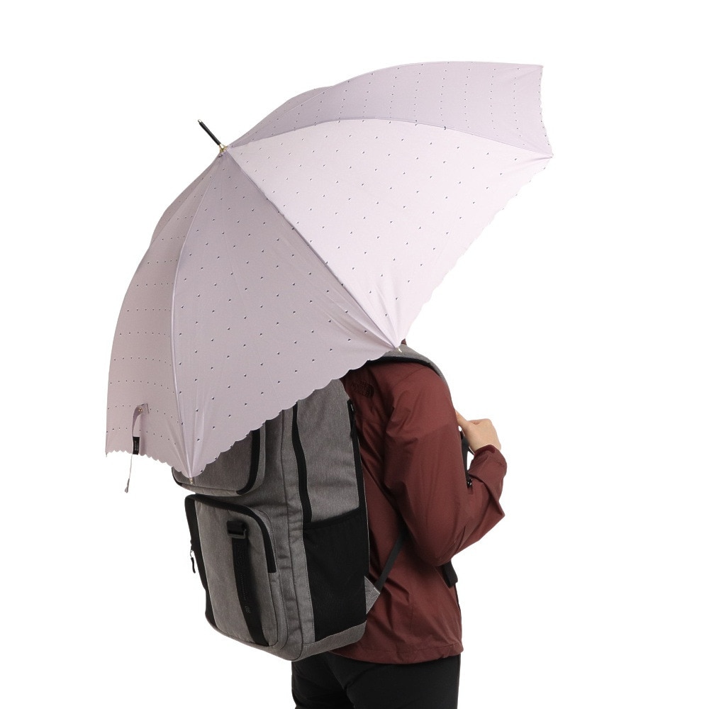 ナチュラルベーシック（Natural Basic）（レディース）雨傘 スクエアドット 長傘 パープル 710-007 60cm