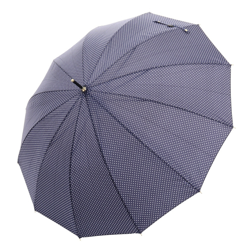 ナチュラルベーシック（Natural Basic）（レディース）雨傘 ピンドット 長傘 12K ネイビー 731-011 55cm