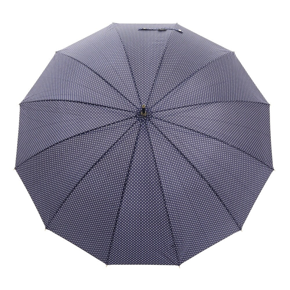 ナチュラルベーシック（Natural Basic）（レディース）雨傘 ピンドット 長傘 12K ネイビー 731-011 55cm