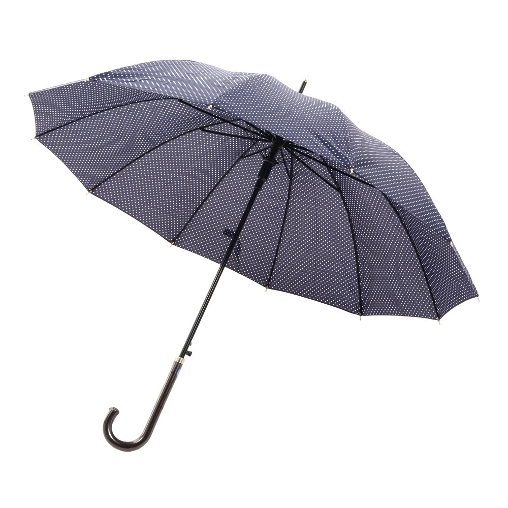 ナチュラルベーシック（Natural Basic）（レディース）雨傘 ピンドット 長傘 12K ネイビー 731-011 55cm