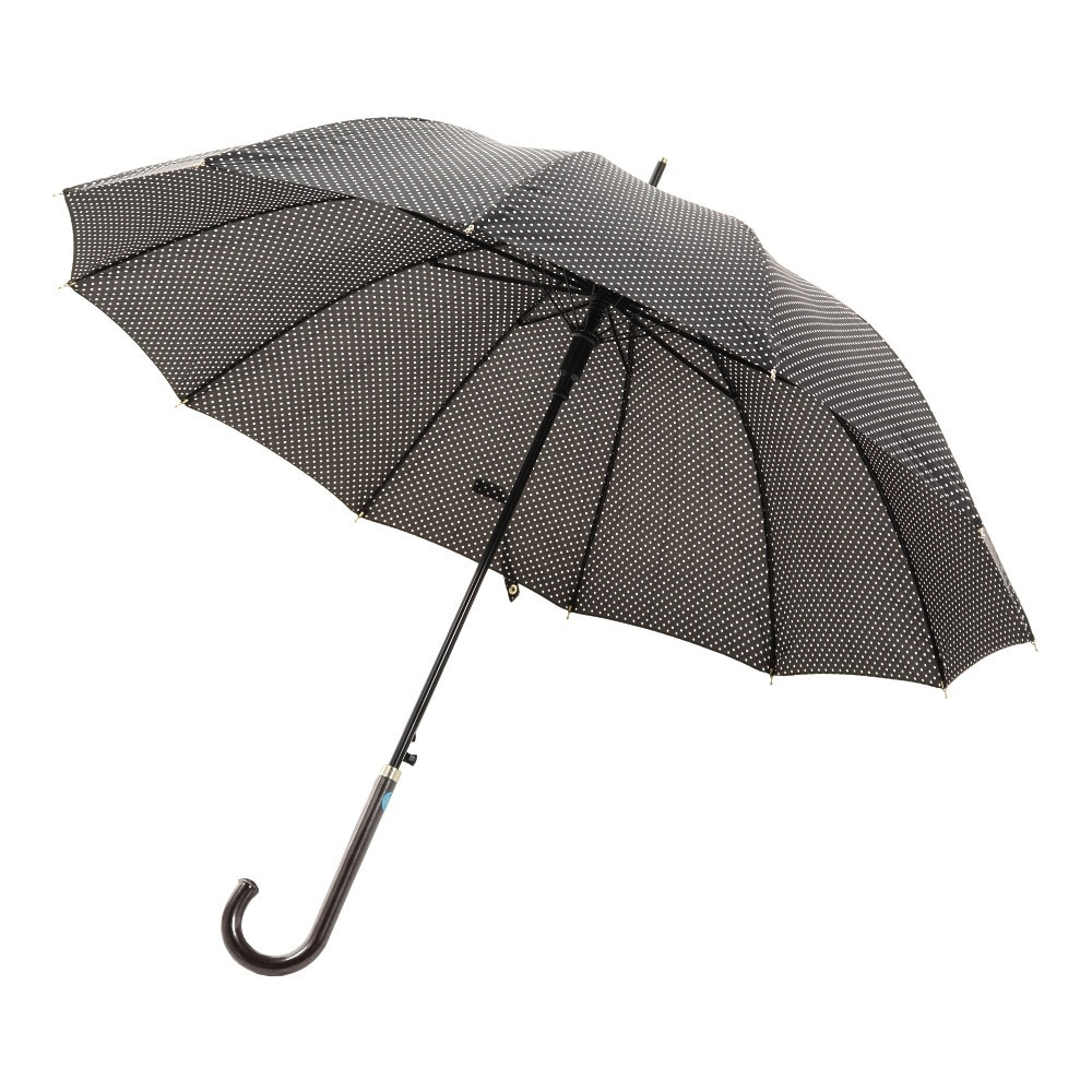 ナチュラルベーシック（Natural Basic）（レディース）雨傘 ピンドット 長傘 12K 黒 731-011 55cm