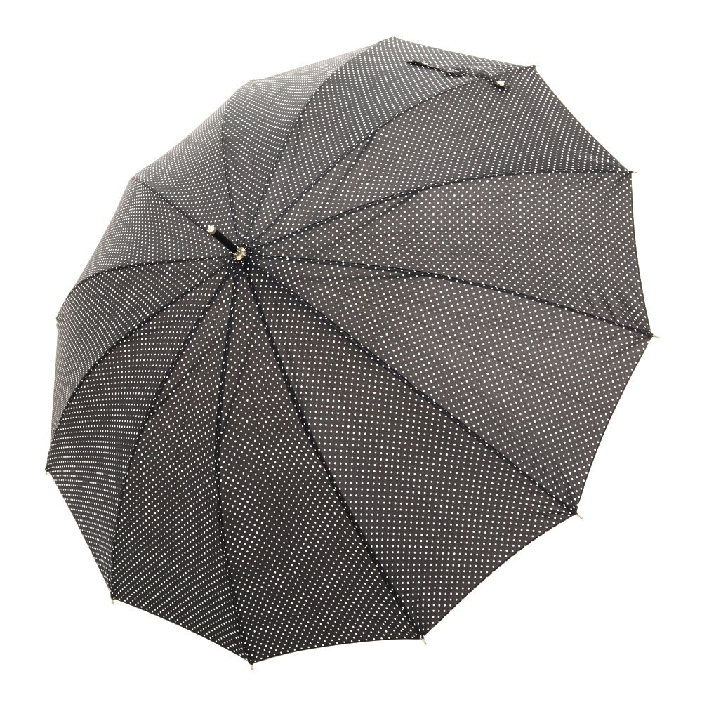 ナチュラルベーシック（Natural Basic）（レディース）雨傘 ピンドット 長傘 12K 黒 731-011 55cm