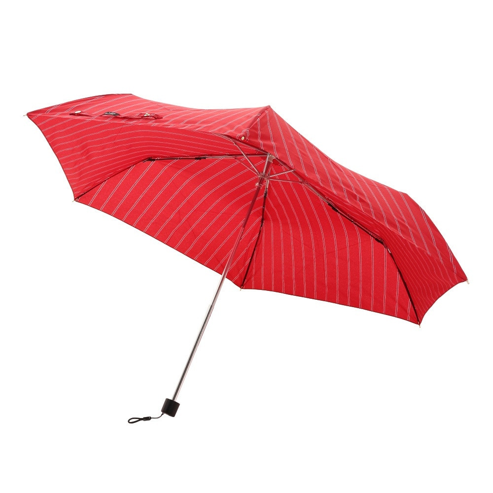 ナチュラルベーシック（Natural Basic）（レディース）雨傘 ロープストライプ 折りたたみ傘 レッド 720-005 暑さ対策 熱中症対策