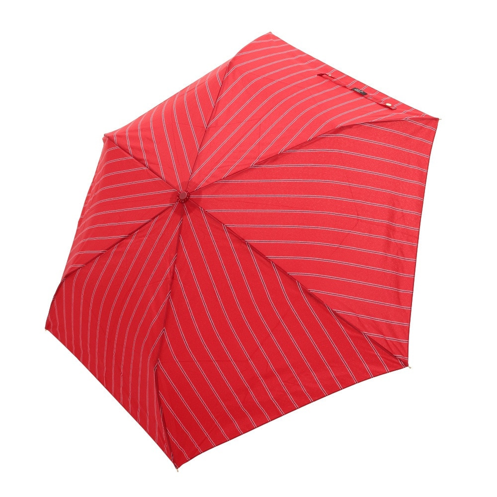 ナチュラルベーシック（Natural Basic）（レディース）雨傘 ロープストライプ 折りたたみ傘 レッド 720-005 暑さ対策 熱中症対策