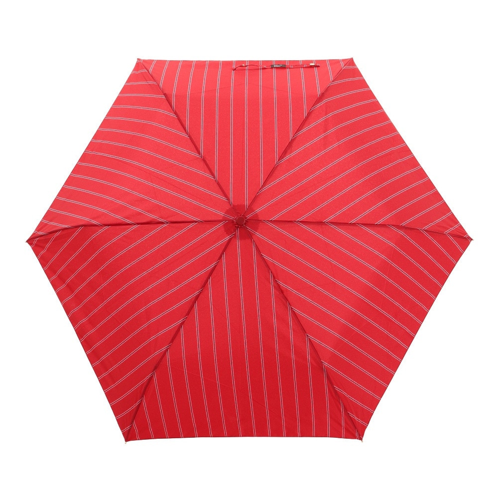ナチュラルベーシック（Natural Basic）（レディース）雨傘 ロープストライプ 折りたたみ傘 レッド 720-005 暑さ対策 熱中症対策