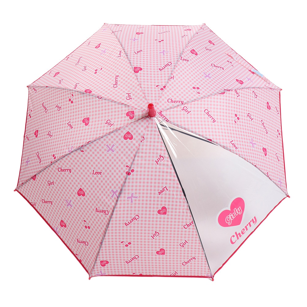 中谷（nakatani）（キッズ）雨傘 長傘 ガーリーギンガム ピンク 560-015 PK 55cm