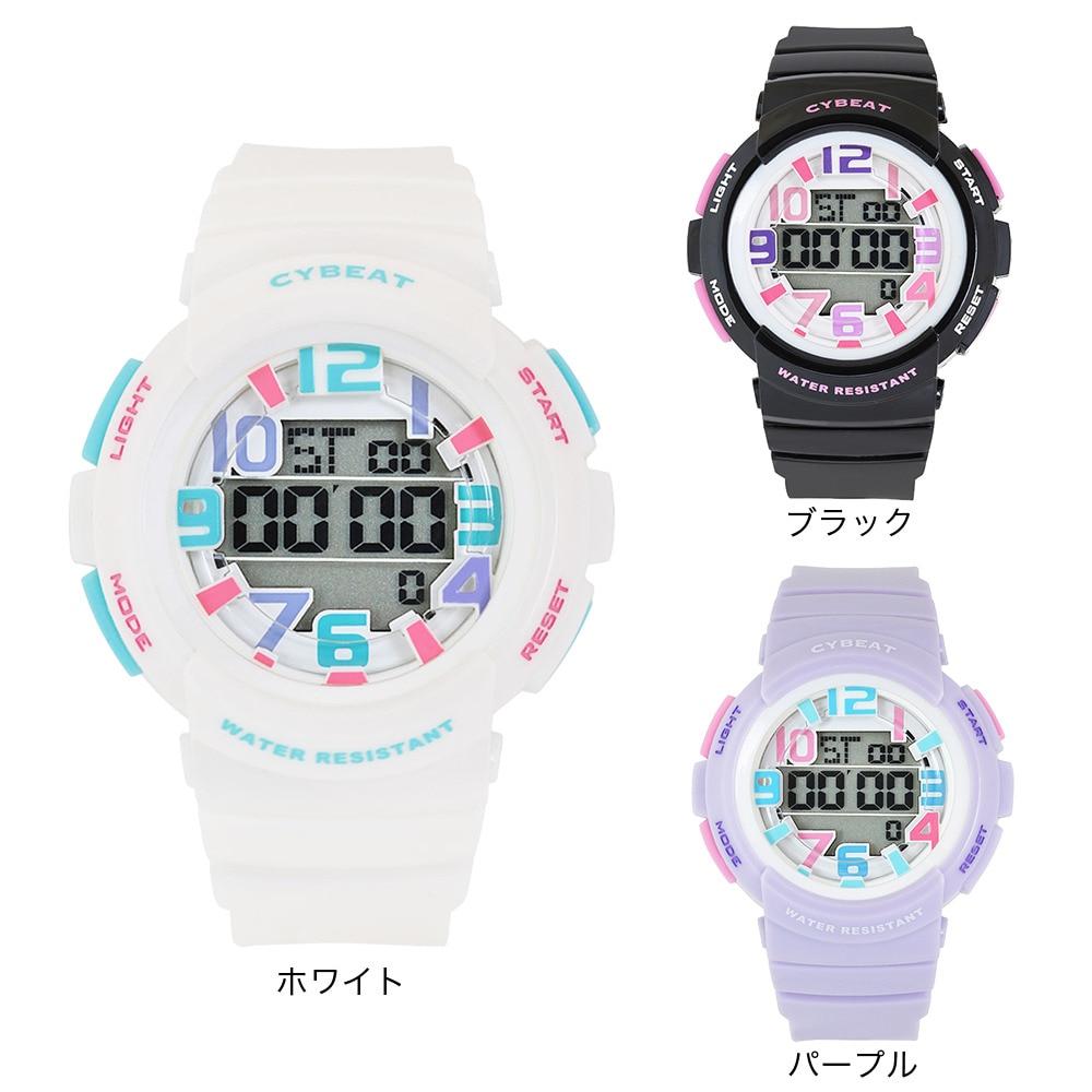 サン・フレイム（レディース、キッズ）CYBEAT デジタルウォッチ 腕時計 ACY22-W