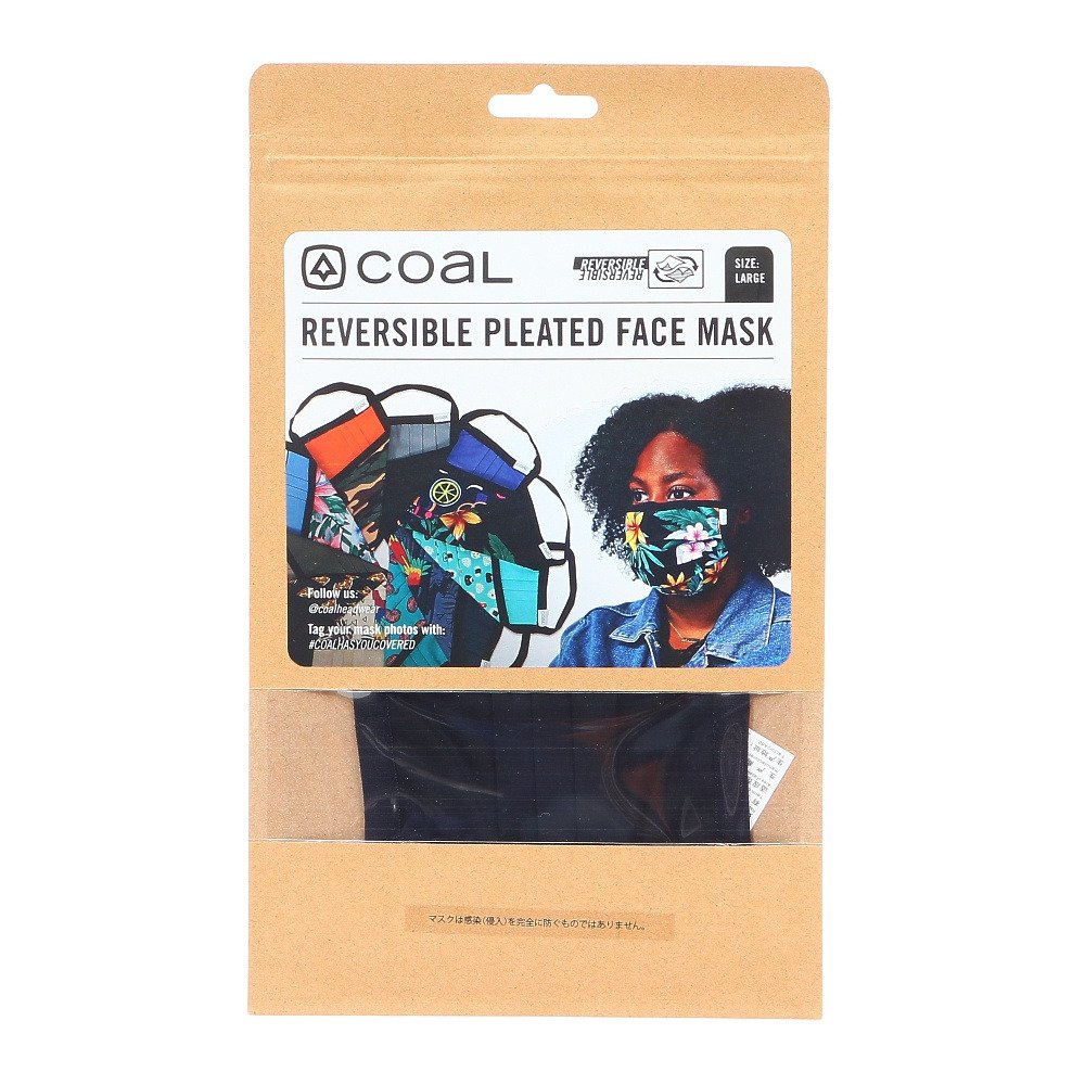 Reversible Pleated フェイスマスク Blk L コール ヴィクトリア