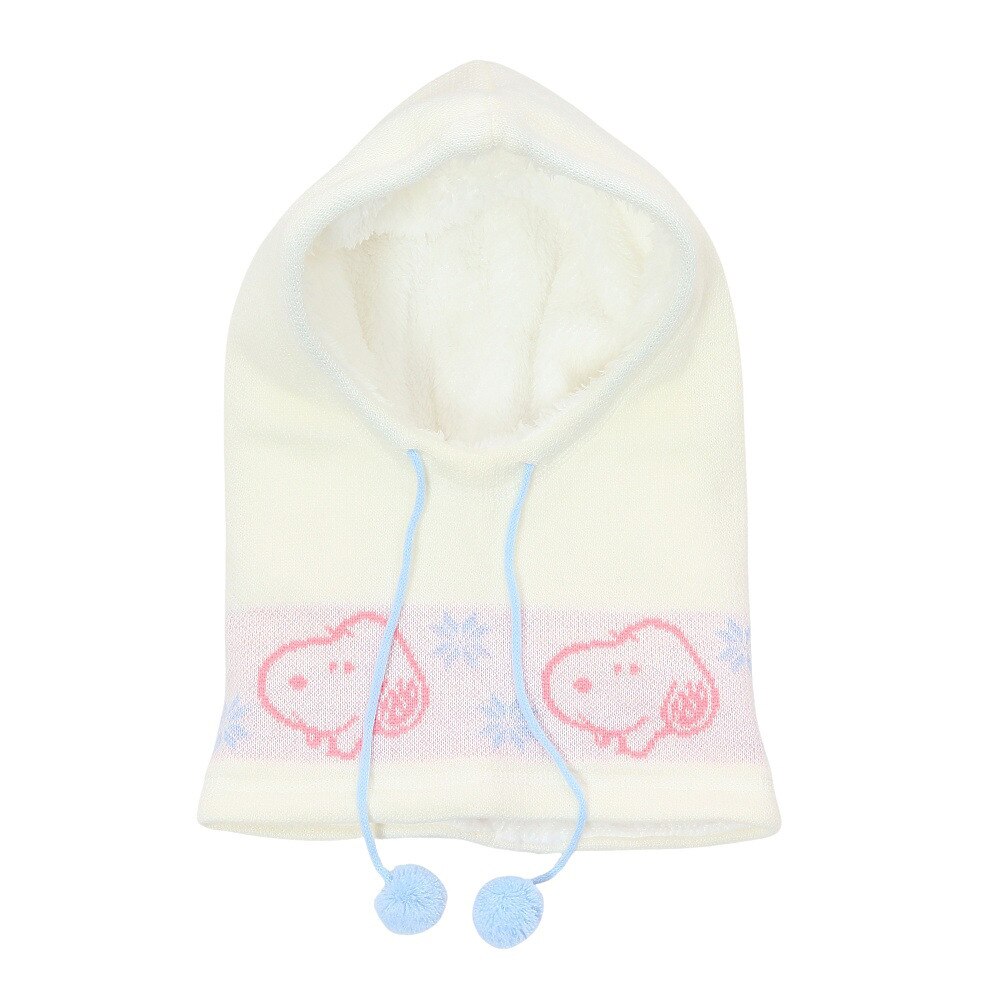  ニット帽 キッズ スキー ジュニア PEANUTS SNOOPY BONBON フードウォーマー VSJB1011WH 雪遊び