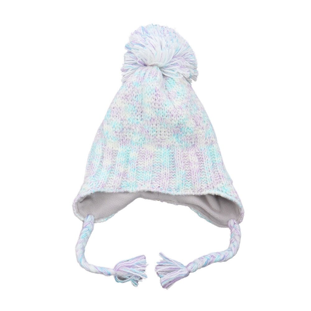  ニット帽 キッズ スキー ジュニア ポンポン ニットキャップ Earflap PSAH8HW95 WT 雪遊び