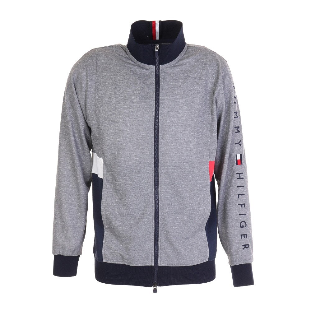  カラーブロックジップアップスウェット THMA115-GRY