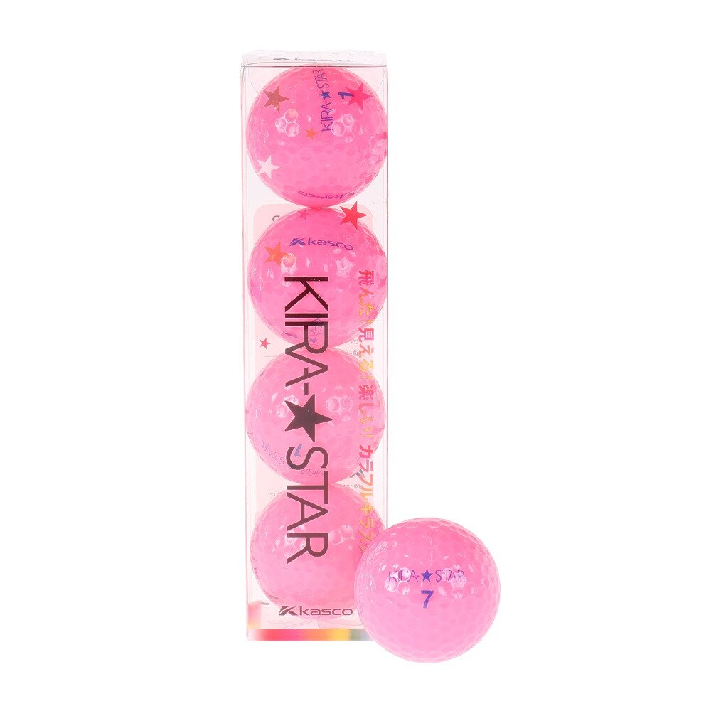  ゴルフボール KIRASTAR 2N 4個入り ピンク4ケ