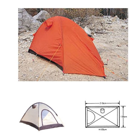 ＜エルブレス＞ テント エアライズ 2 オレンジ キャンプ用品 テント ソロキャンプ画像
