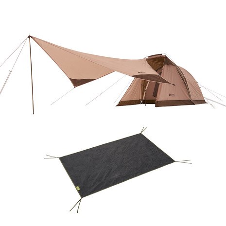 テント Tradcanvas リビングDUO &タープセット 71805593 ソロキャンプの大画像