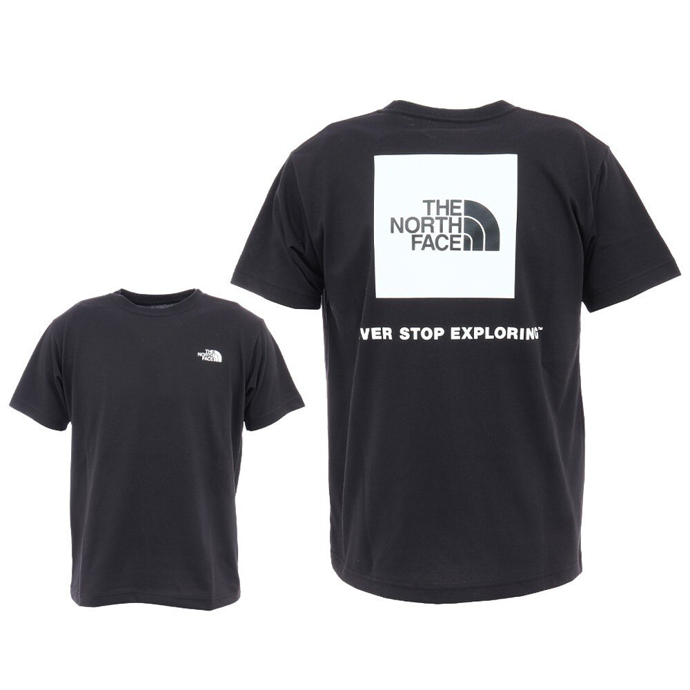  ショートスリーブバックスクエアーロゴTシャツ NT32144 K