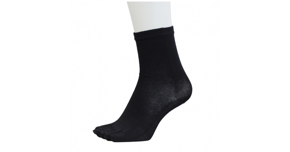 五本指ソックス セミロング Black イトイテックス スーパースポーツゼビオ