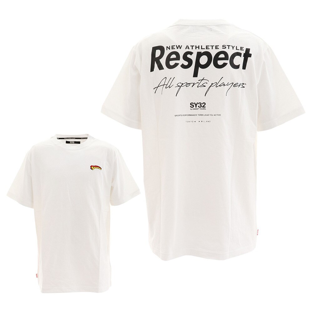 ＜スーパースポーツ ゼビオ＞ エンブロイダリー ロゴ ビッグTシャツ 10054AC WHITE