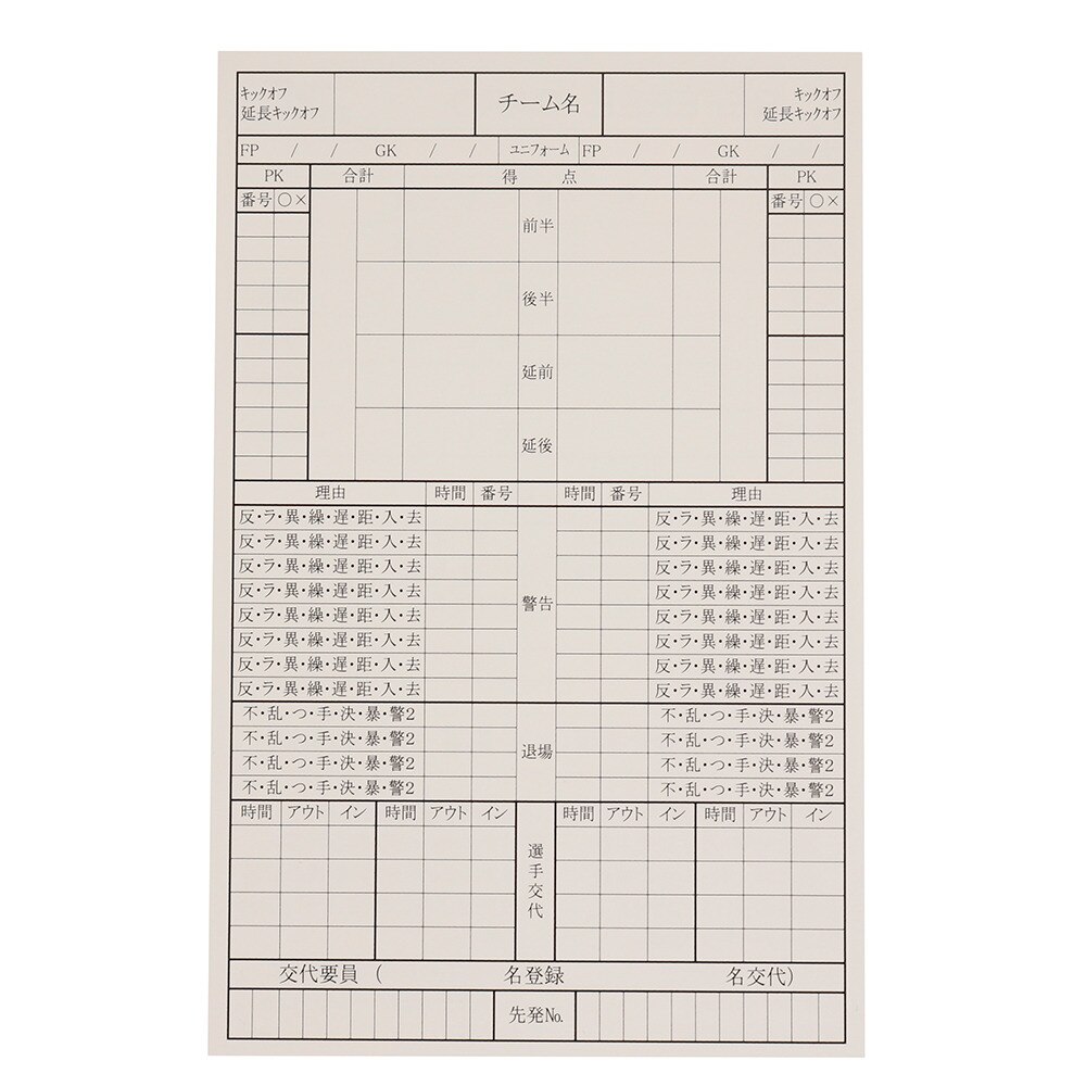 レフリー記録用紙 Ft5166 フィンタ ヴィクトリア