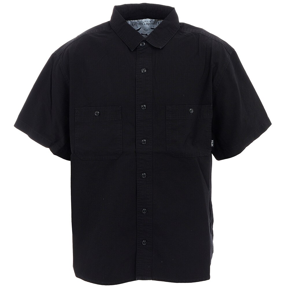 ＜スーパースポーツ ゼビオ＞ WASHED SS BD シャツ 55100127-BLK