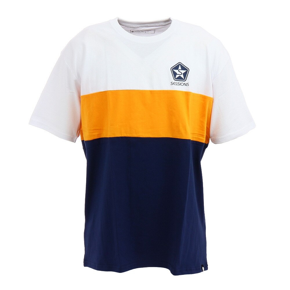  BLOCK ショートスリーブTシャツ 207109 YLW/NV