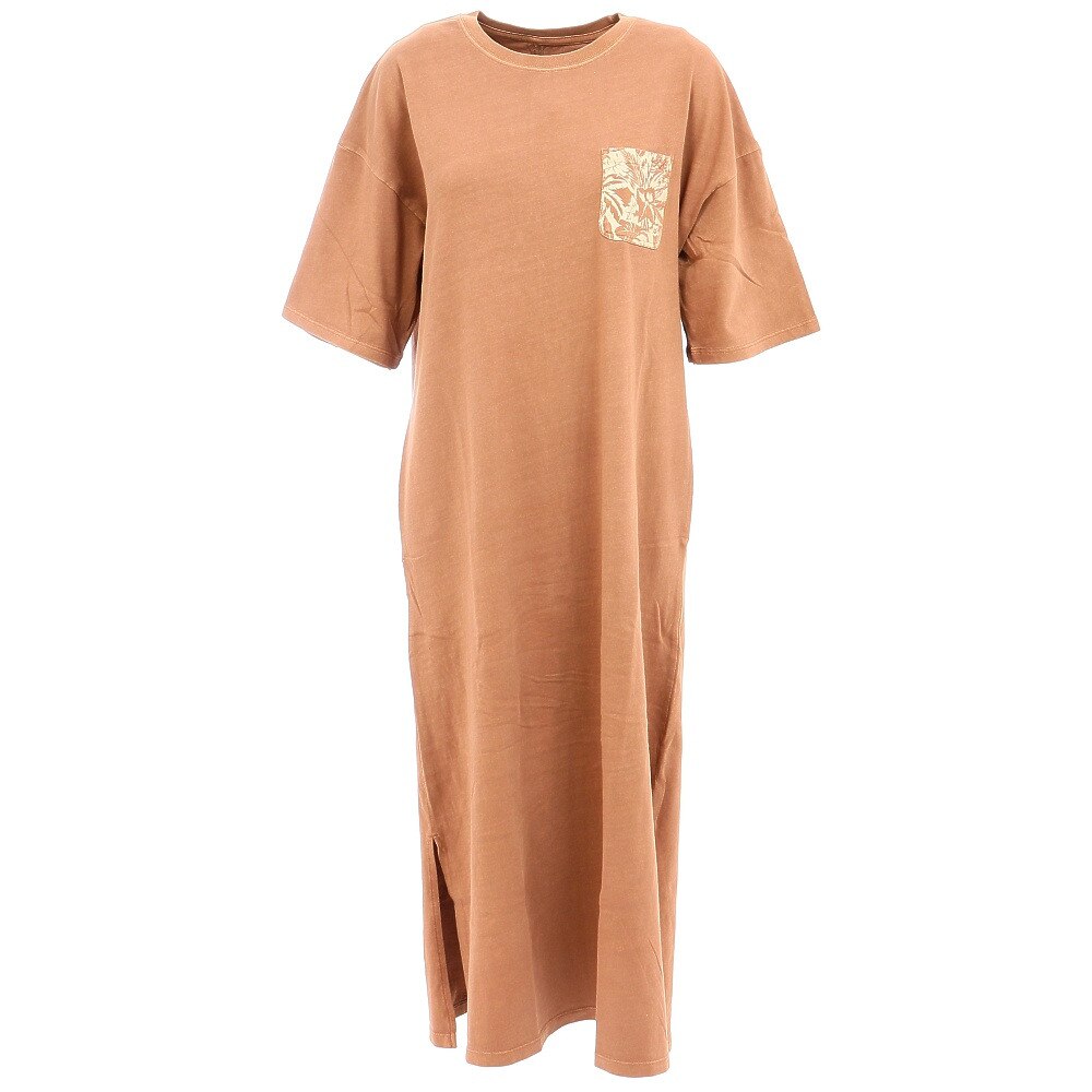  ロングワンピース ポケットTシャツワンピ BB013353 BRN
