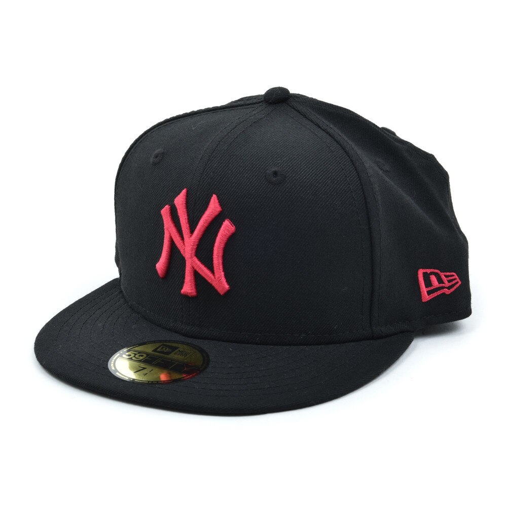 ＜スーパースポーツ ゼビオ＞ 59FIFTY MLB ニューヨーク・ヤンキース ブラック × ストロベリー 11308565 カジュアル小物 帽子 キャップ