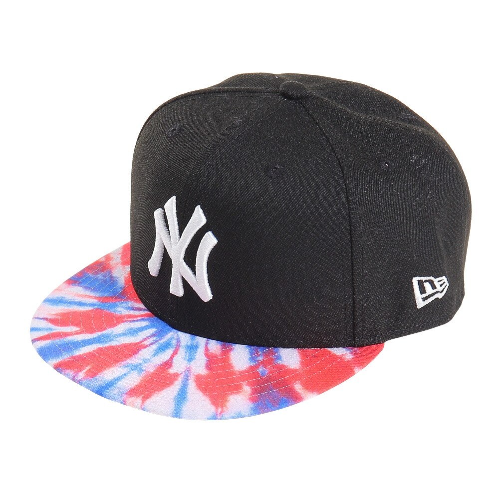  9FIFTY ニューヨーク・ヤンキース タイダイ ブラック トリコロールバイザー キャップ 12654357