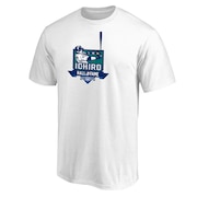 (メンズ)野球ウェア イチロー HOF記念ロゴ Tシャツ ホワイト ML01-25SS-0087-WHT