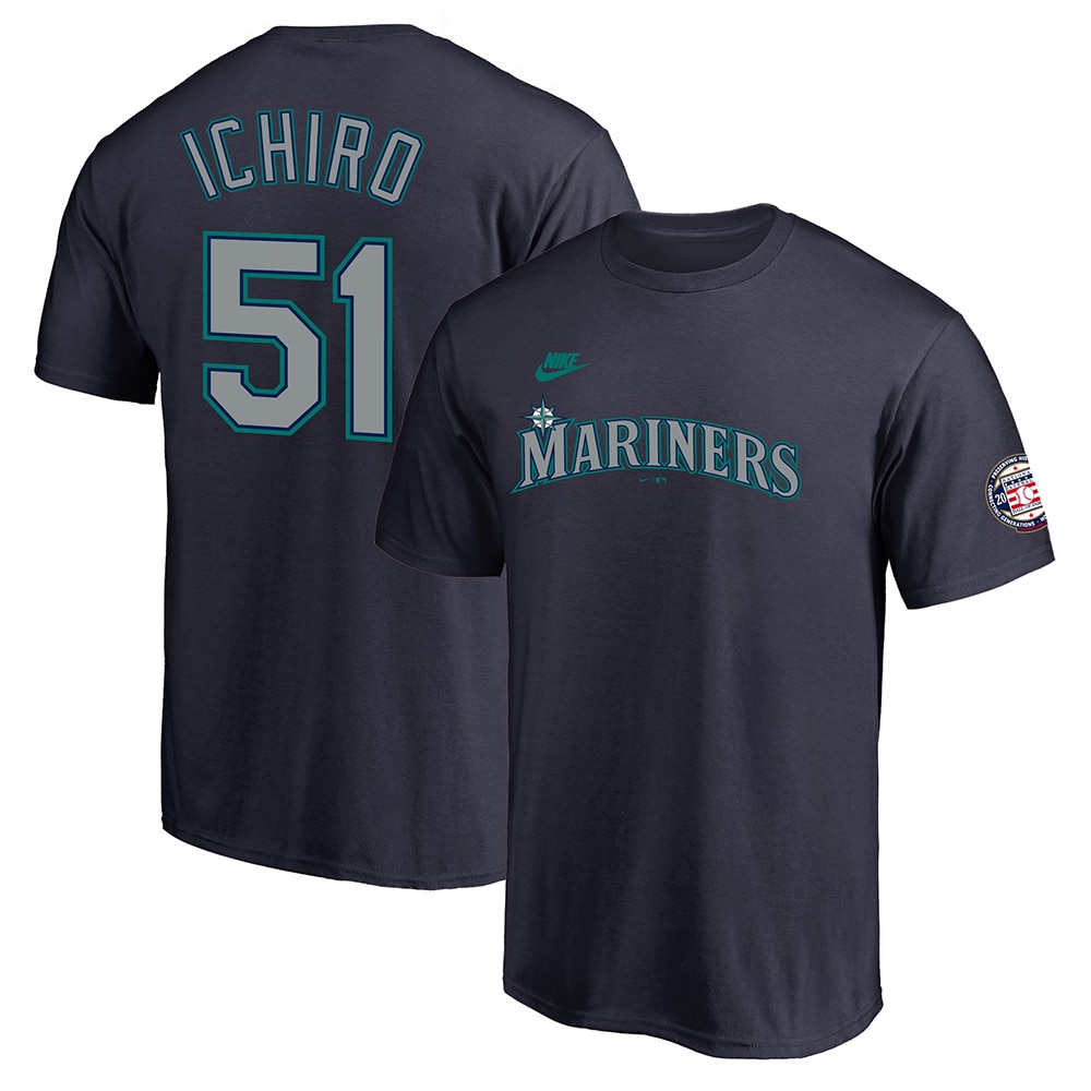 MJ・MLB（MJ・MLB）（メンズ）野球ウェア マリナーズ イチロー ネーム&ナンバー Tシャツ HOF ネイビー N199-44B-Q5H-0AK-NVY