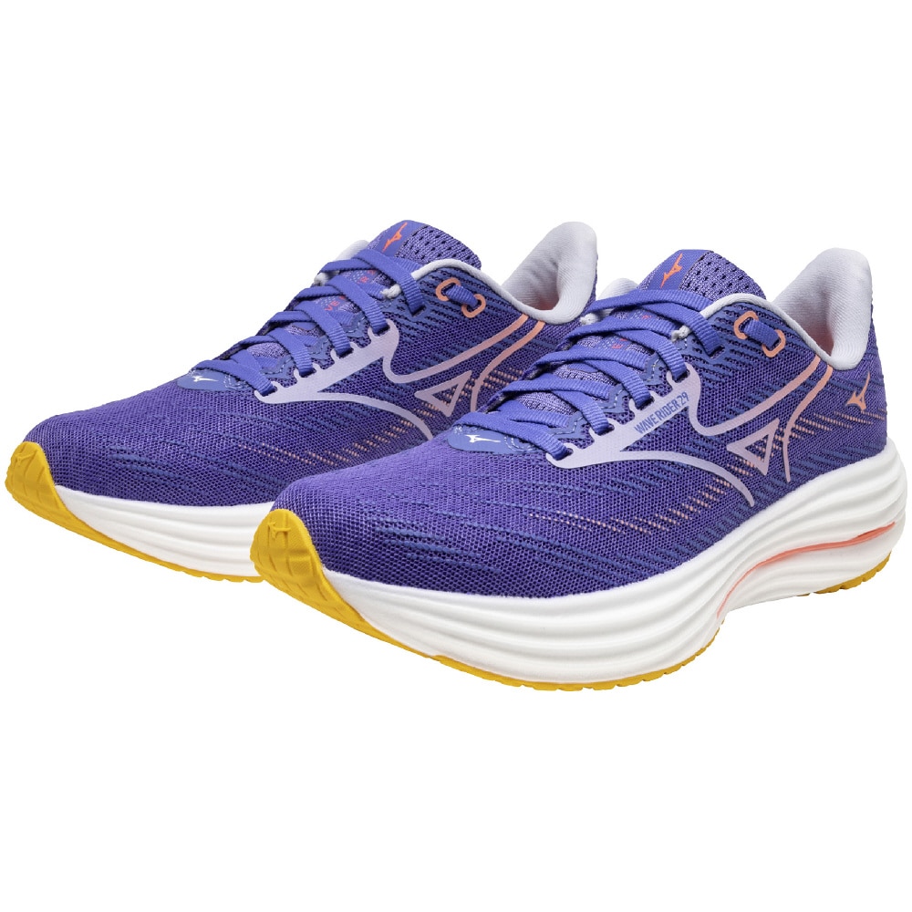 ミズノ（MIZUNO）（レディース）ランニングシューズ ジョギングシューズ ウエーブライダー29 SW パープル ホワイト J1GD250627