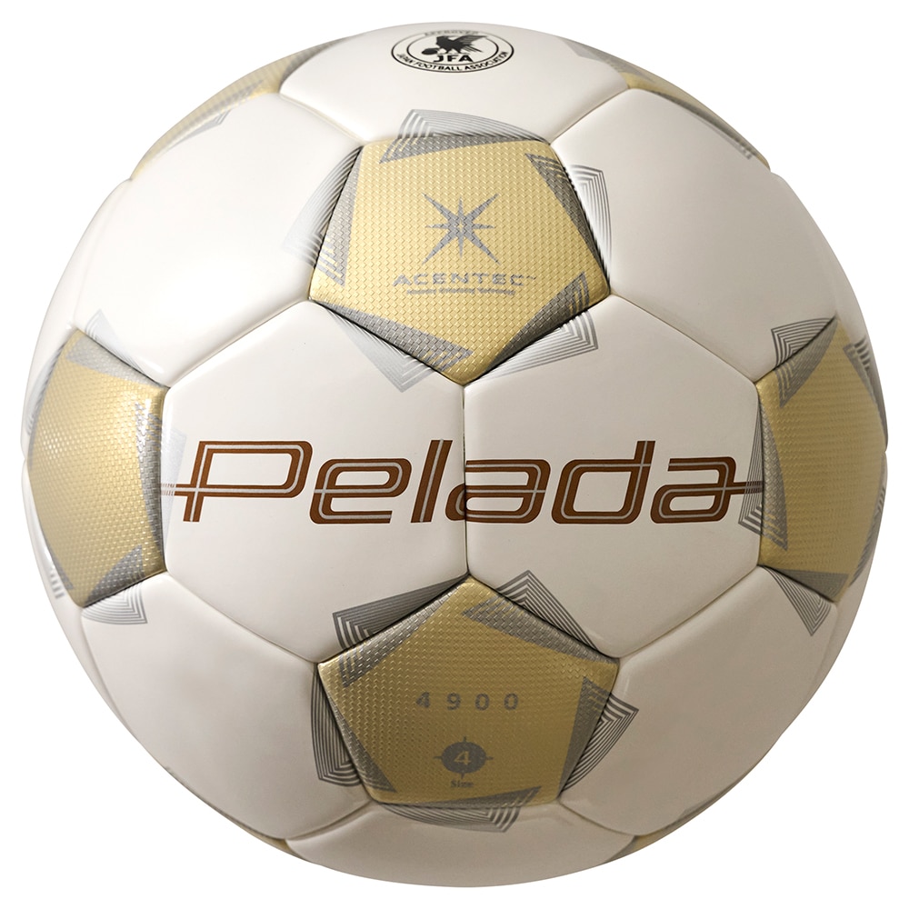 モルテン（molten）（キッズ）サッカーボール 4号球 ペレーダ4900 ゴールドエディション 土 芝 ホワイト F4K4901-WZ