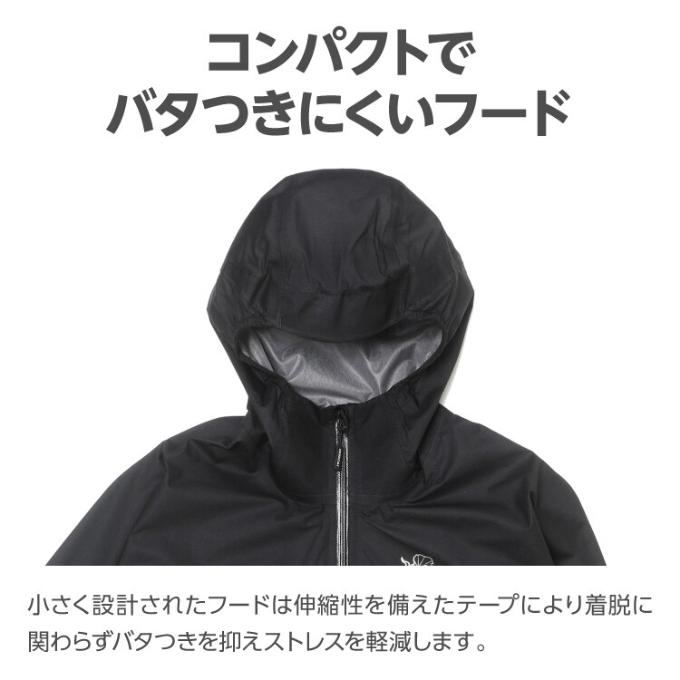 POLEWARDS（メンズ）ランニング UltraLight Rainフーディ PW2HJN15 BLK 