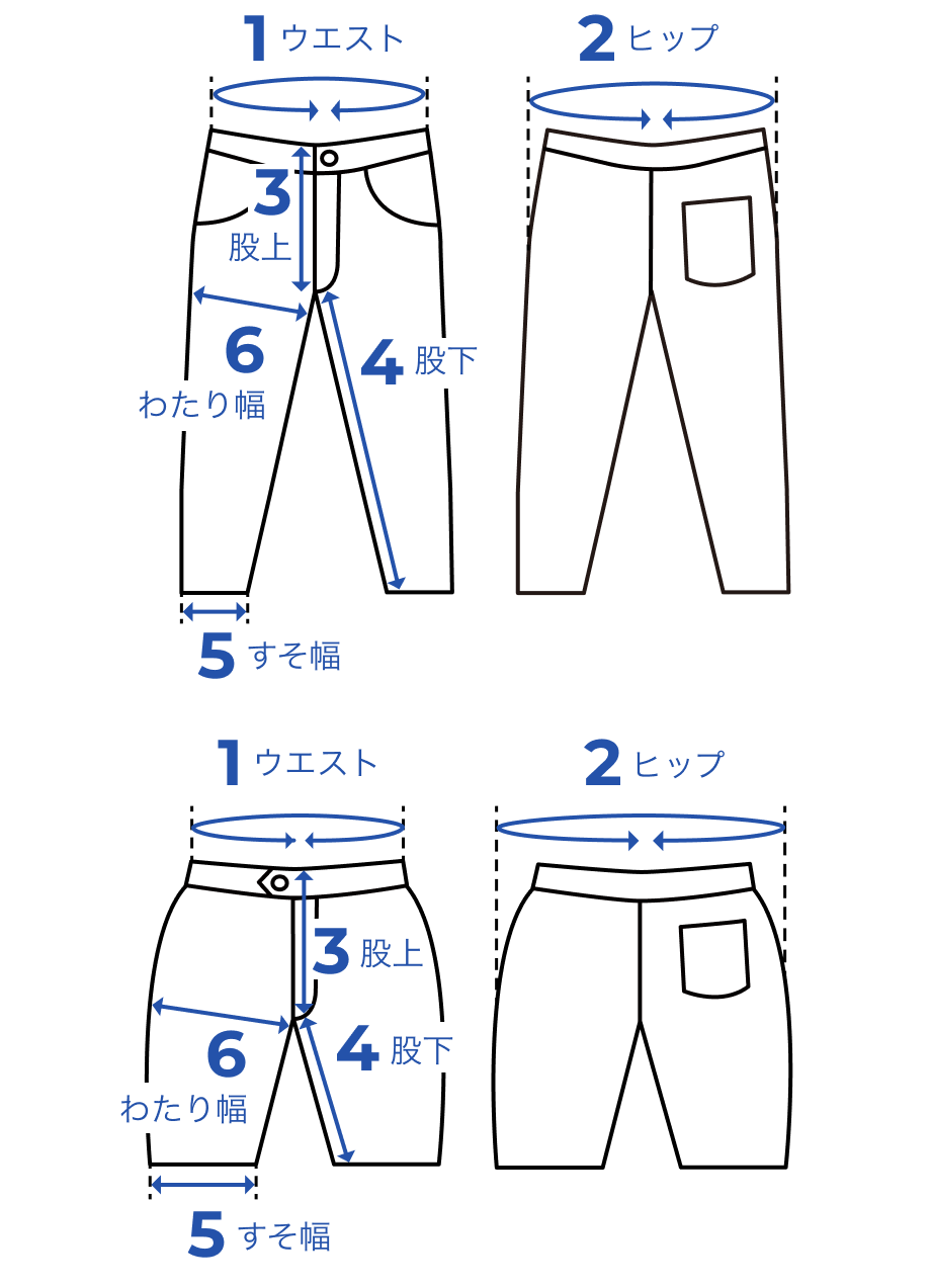 ロングパンツ・ハーフパンツ・ショートパンツ