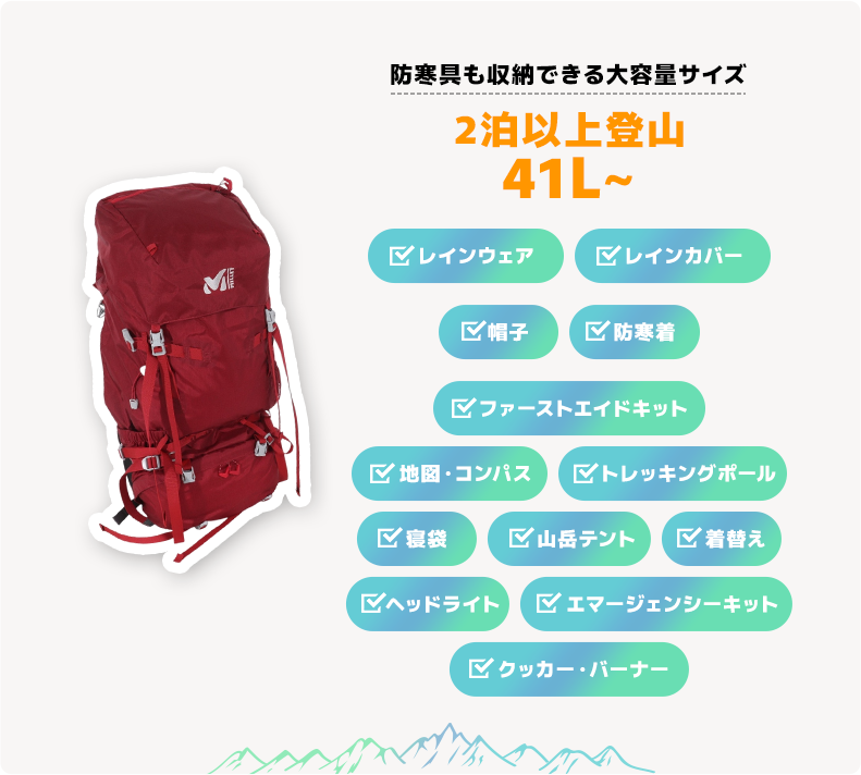 2泊以上登山40L～