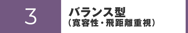 バランス型（寛容性・飛距離重視）