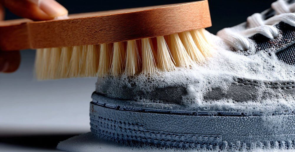 スニーカーを洗っている様子の画像