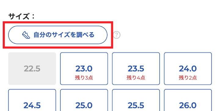 自分のサイズを調べる